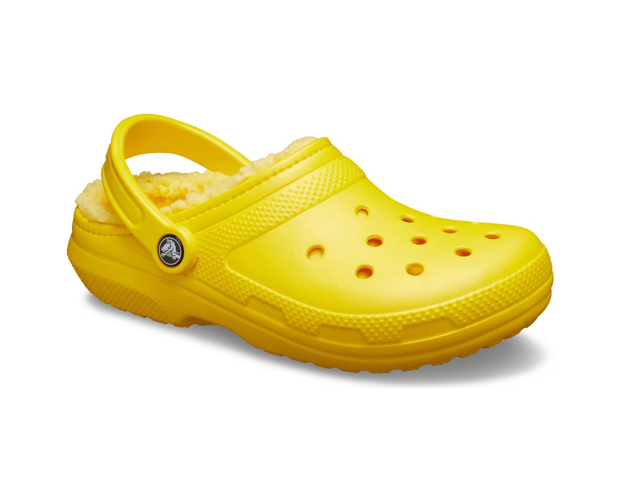 Crocs with fur yellow sale