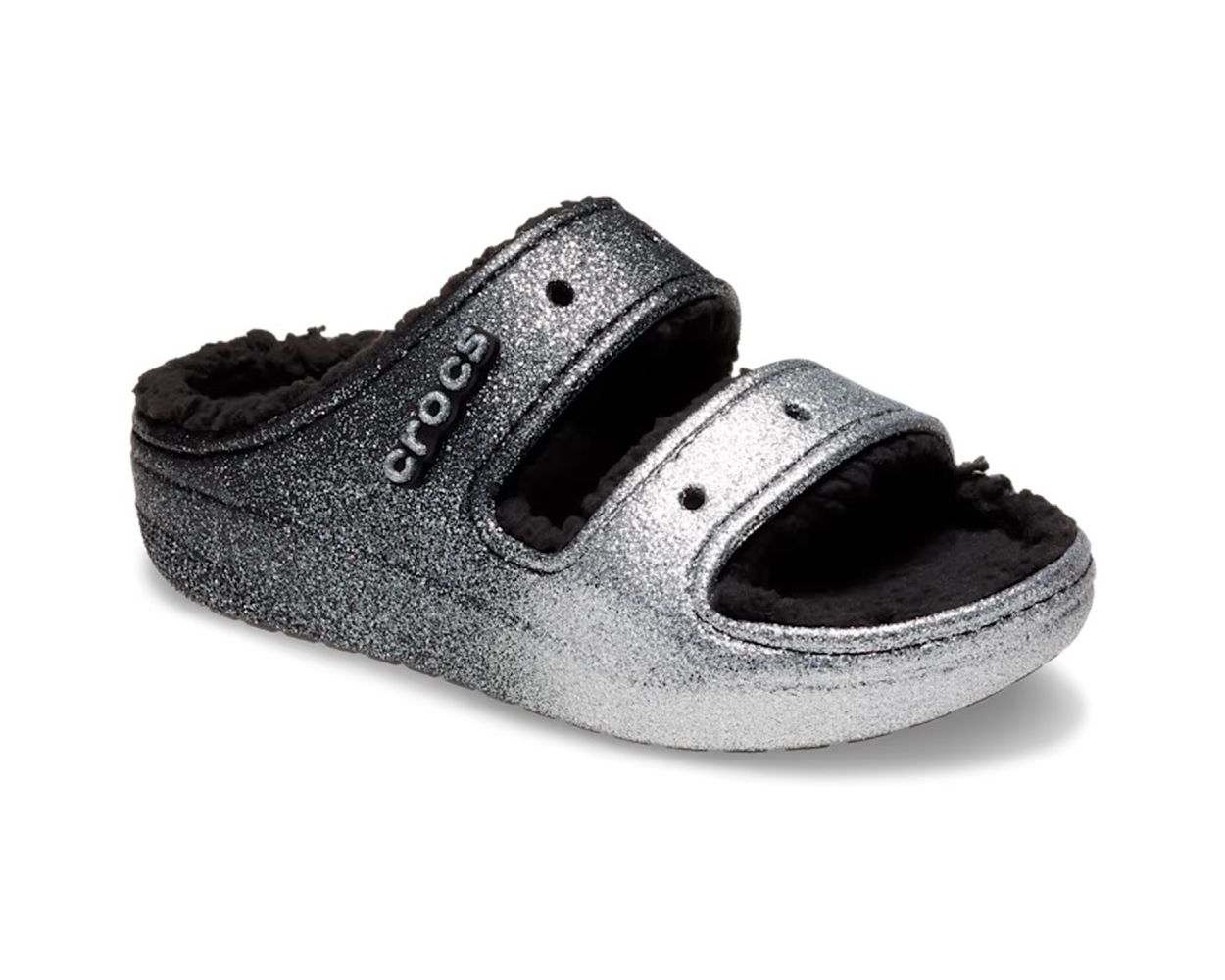 Crocs Classic Cozzzy Glitter Sandal 208124 - Black/Silver