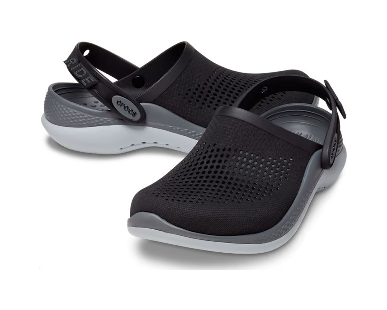 Black and grey crocs deals